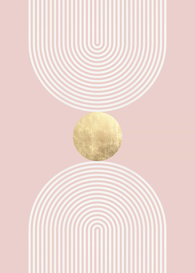 Abstract Gold and Pink Art