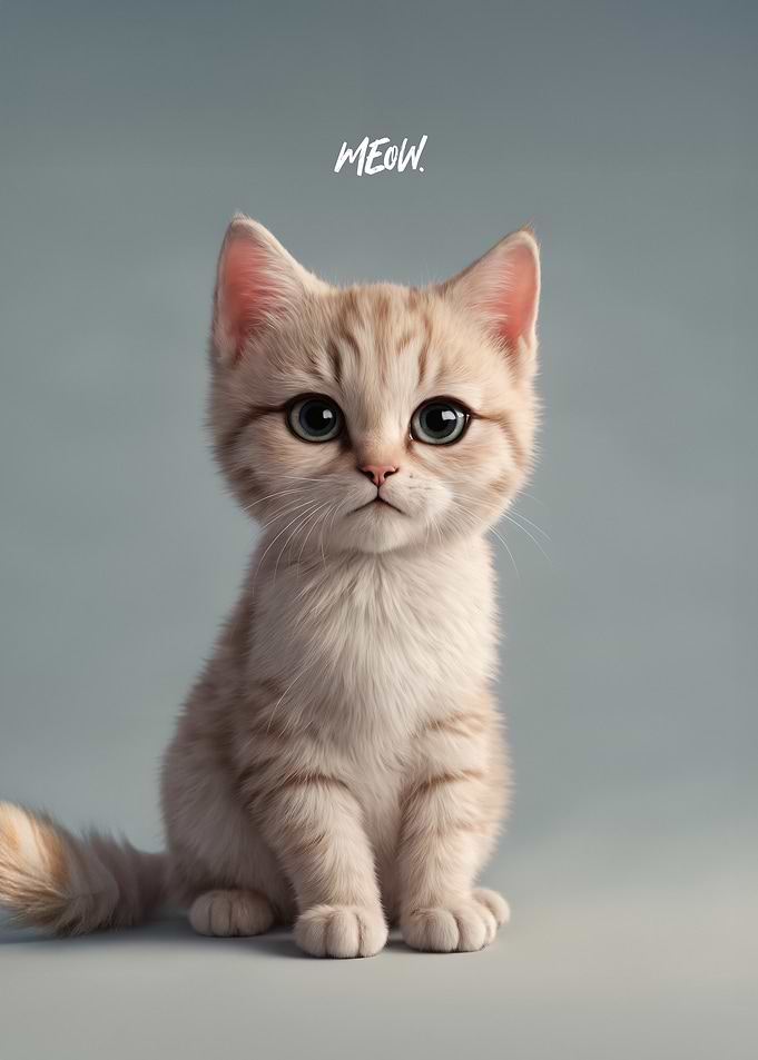 Cute Kitten Portrait Meow