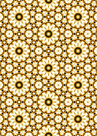 Abstract Gold Ornaments Repeating Floral Pattern
