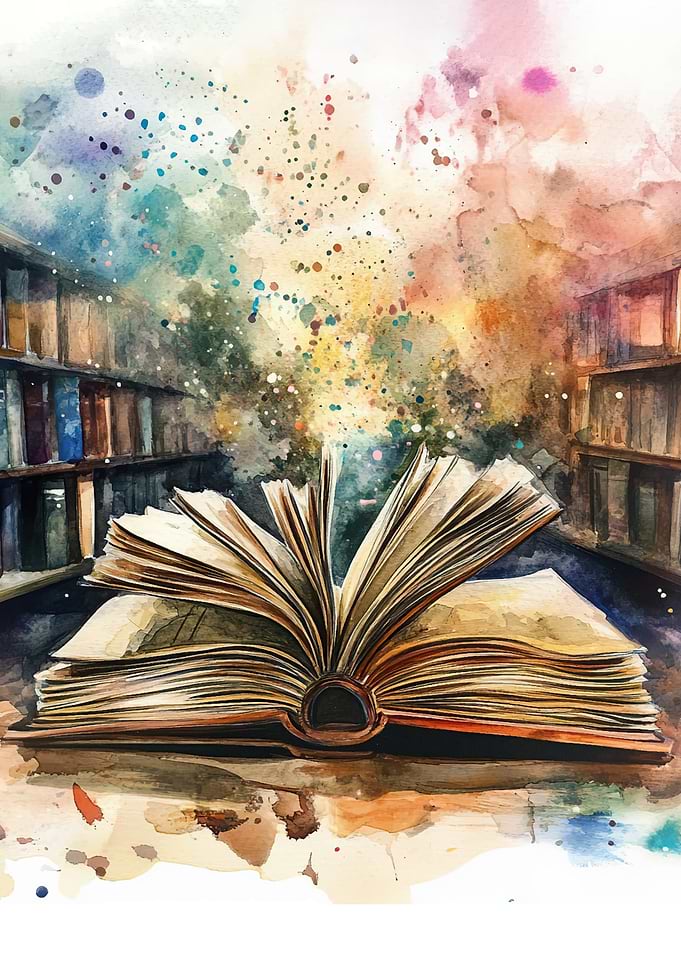 Open Book Watercolor