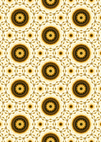 Beige and Brown Floral Pattern Abstract Circular