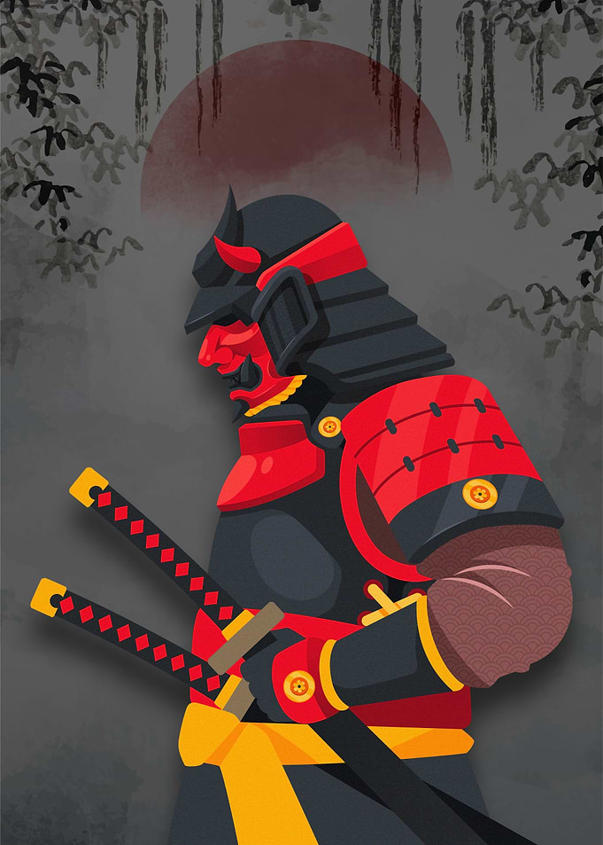 Samurai Warrior Illustration