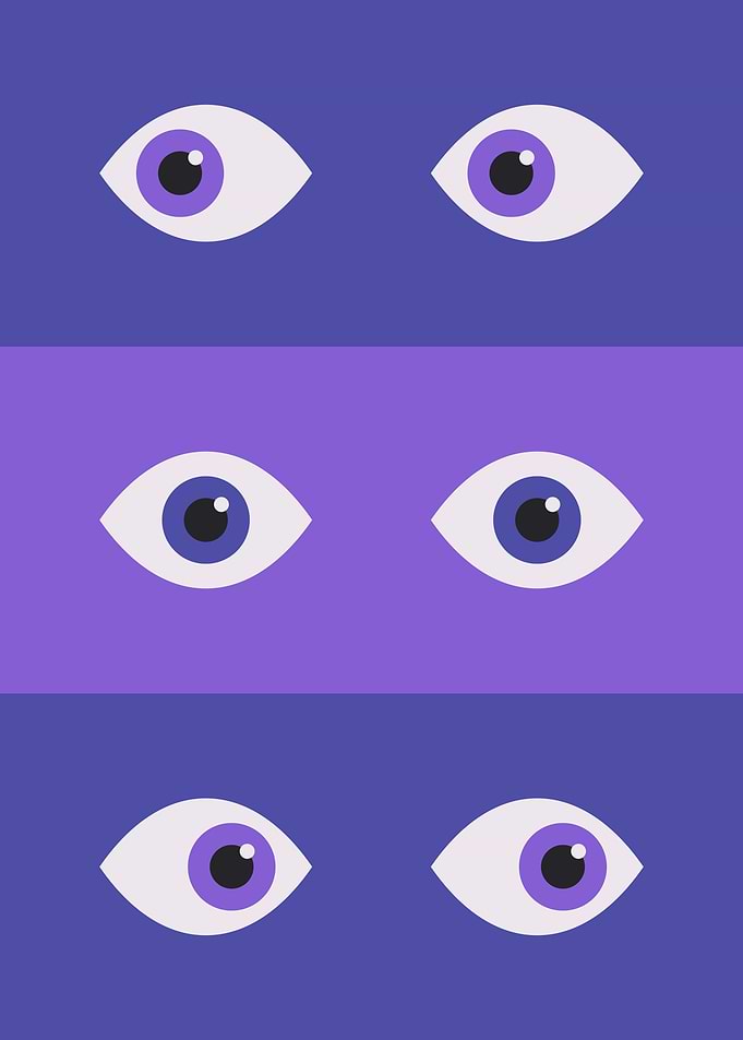 Eyes looking in different directions