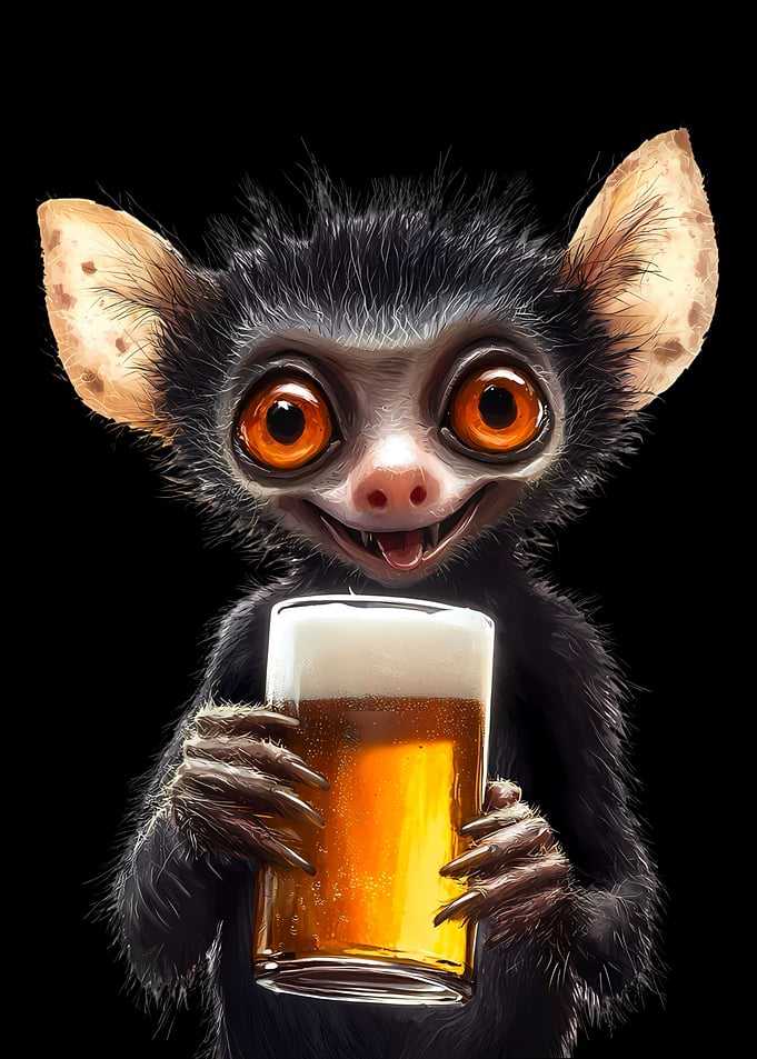 Lemur with Beer