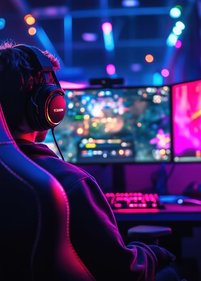 Gamer in Action Livestreaming