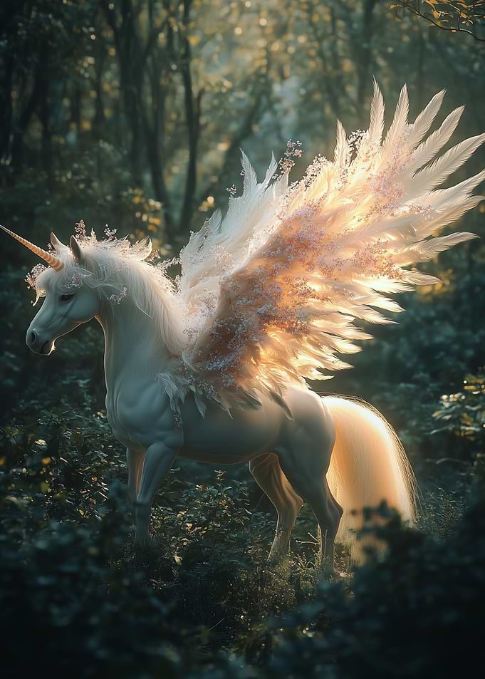 White Unicorn with Wings