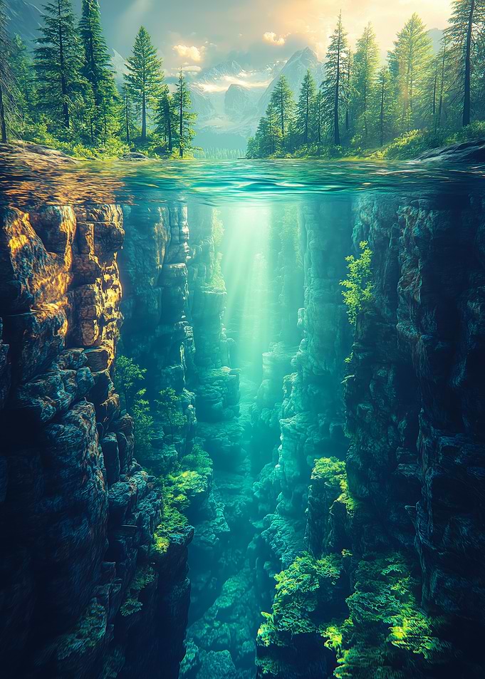 Epic Underwater Canyon and forest