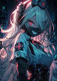 Anime Girl with Red Eyes