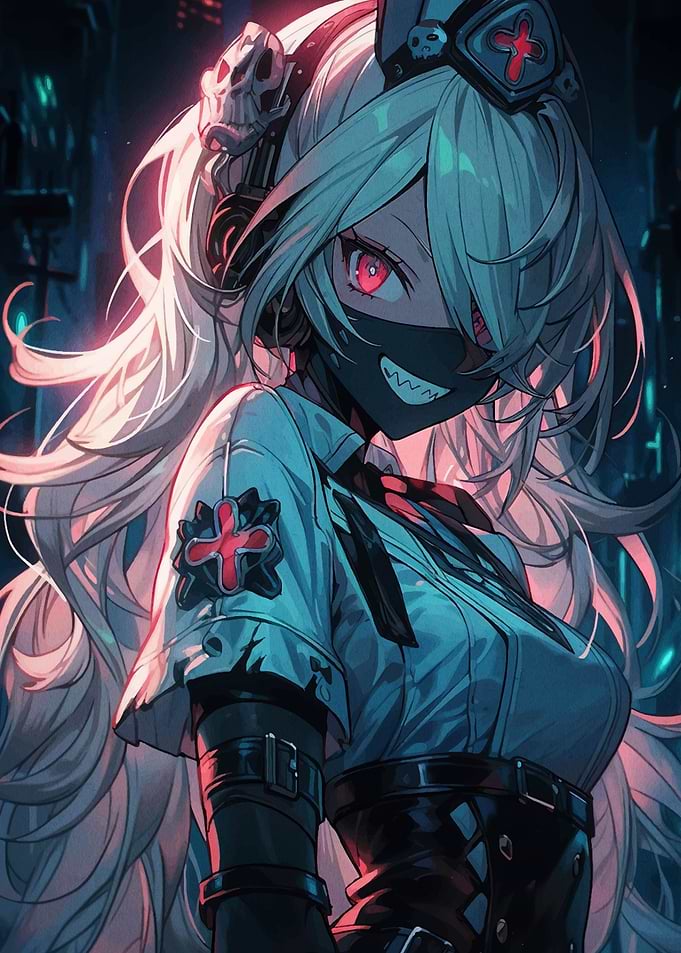 Anime Girl with Red Eyes