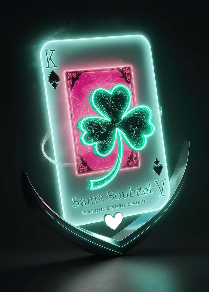 Neon King of Spades Card