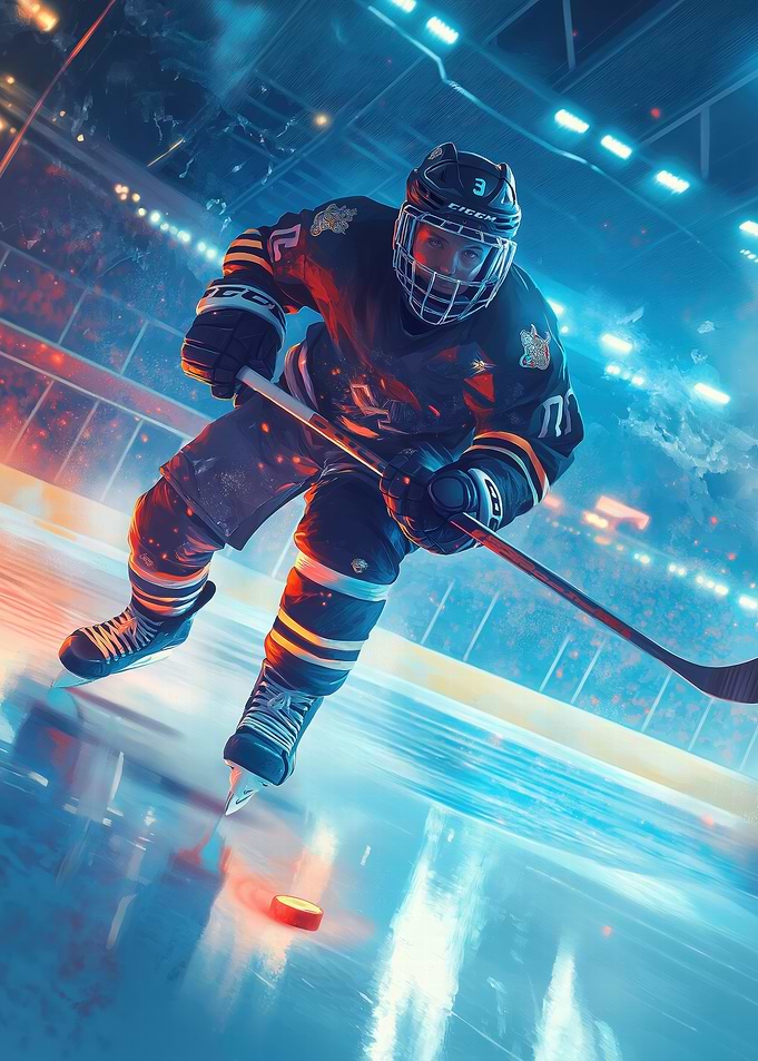 Hockey Player in Action