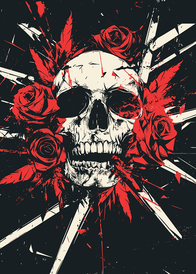Skull with Roses