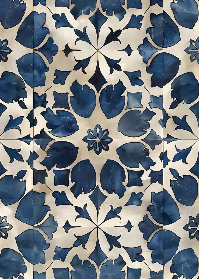 Blue and White Tile Pattern