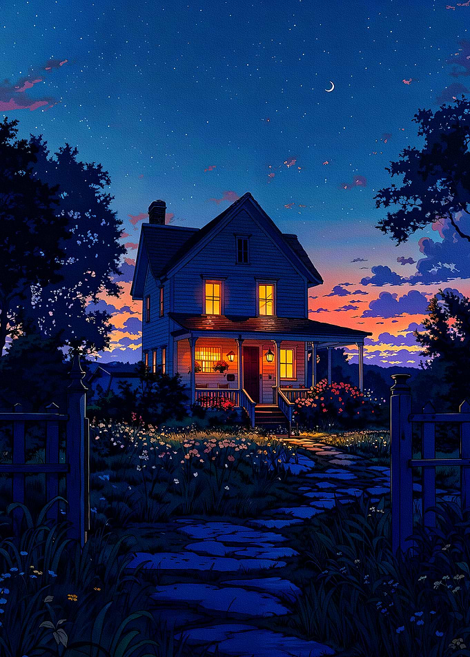 Cozy Cottage at Dusk
