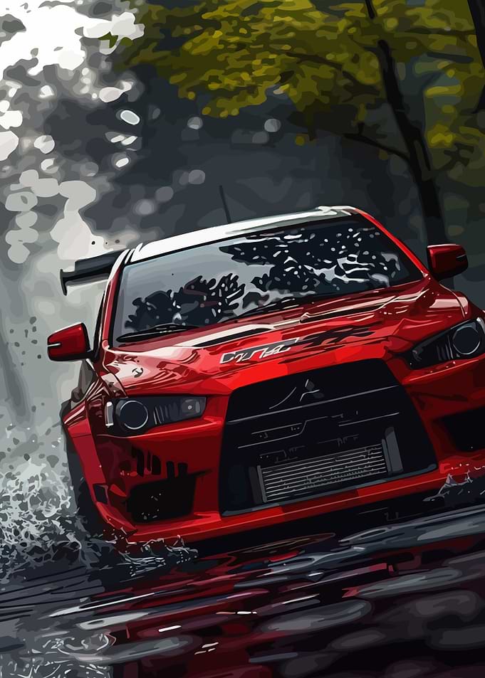 Red Mitsubishi Lancer Evolution