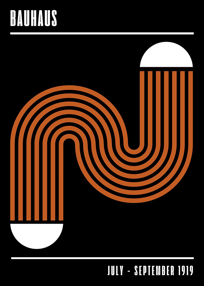Bauhaus Geometric Poster