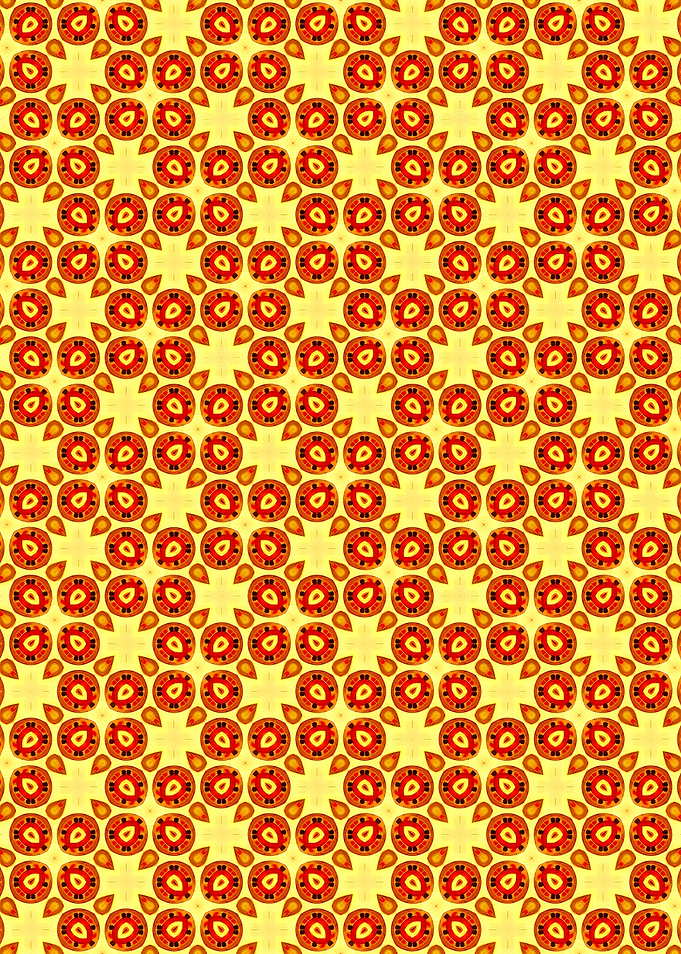 Red and Yellow Geometric Pattern Abstract Circular