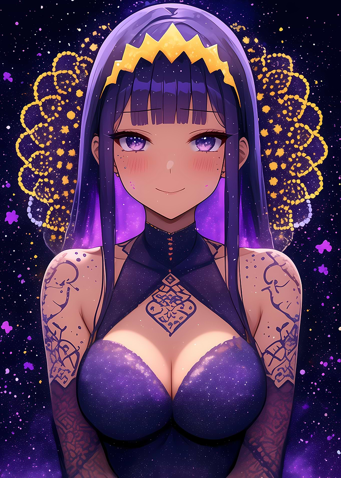 Anime Girl with Purple Hair