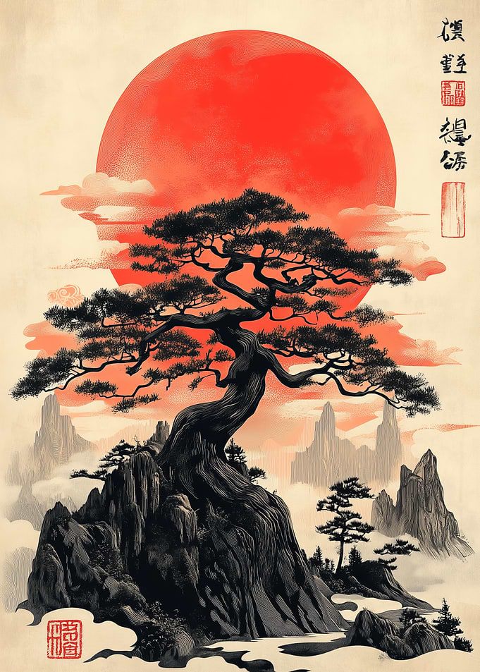 Japanese Bonsai Sunset