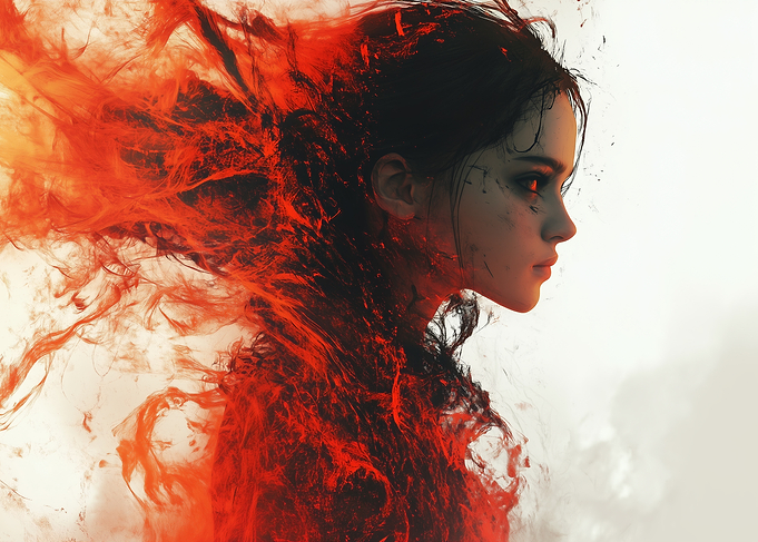 Fiery Woman Portrait