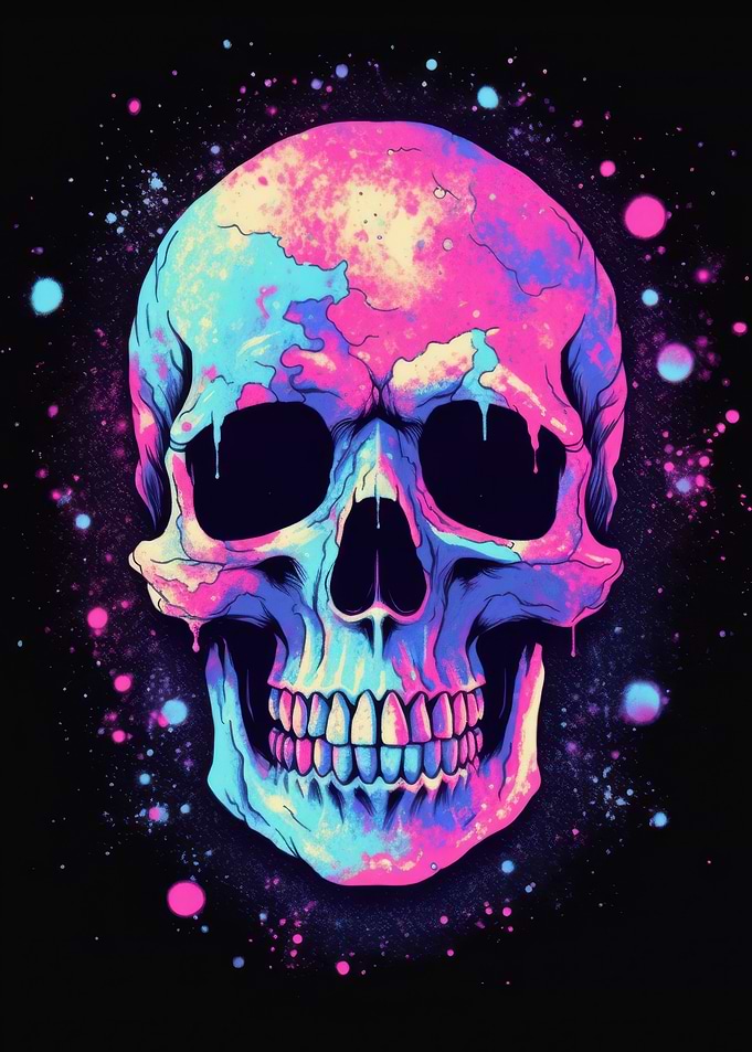 Neon Skull Art