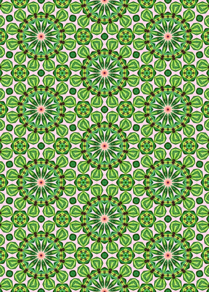 Vibrant Green Floral Pattern Abstract