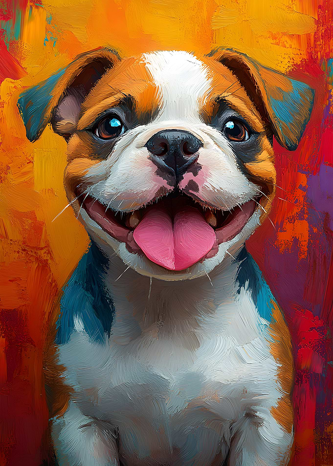 Smile Cute Puppy Painting