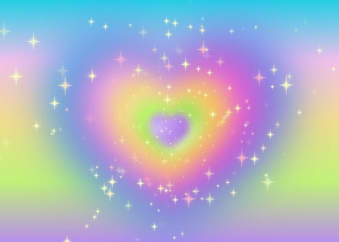 Rainbow Heart with Stars