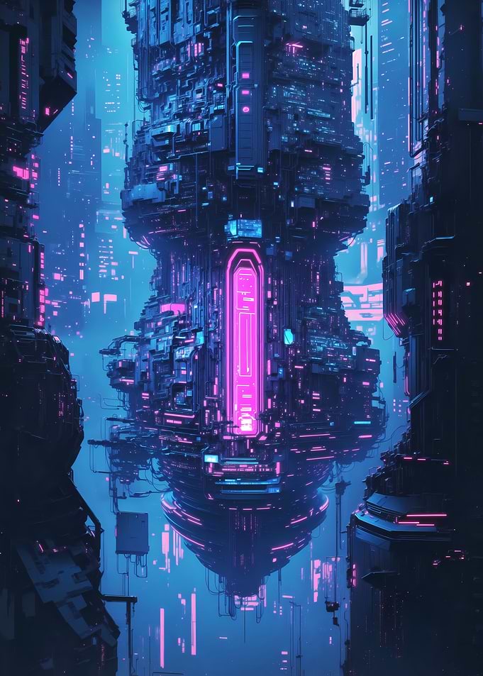 Underground Spaceship Cityscape