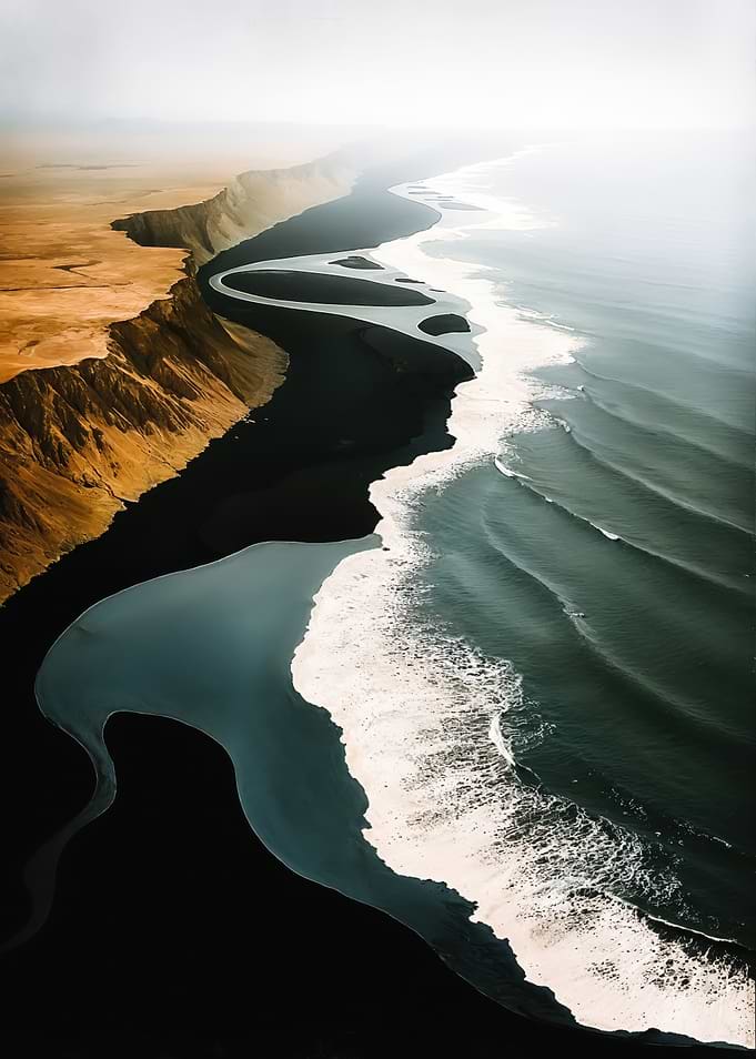 Aerial View of the Icelandic Coastline