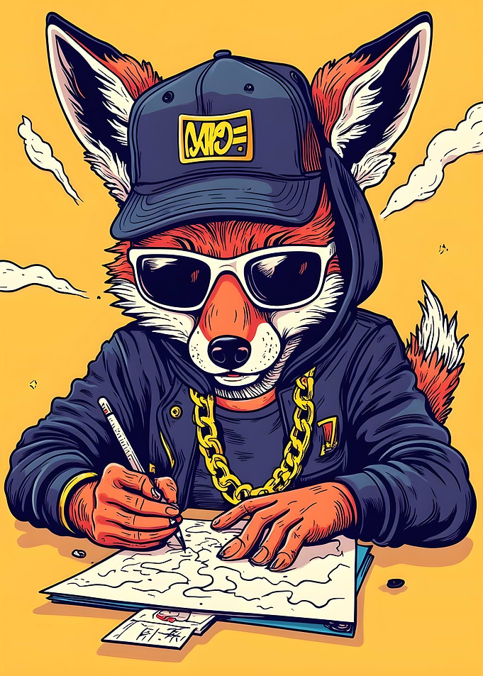 Gangster Fox in a Hoodie