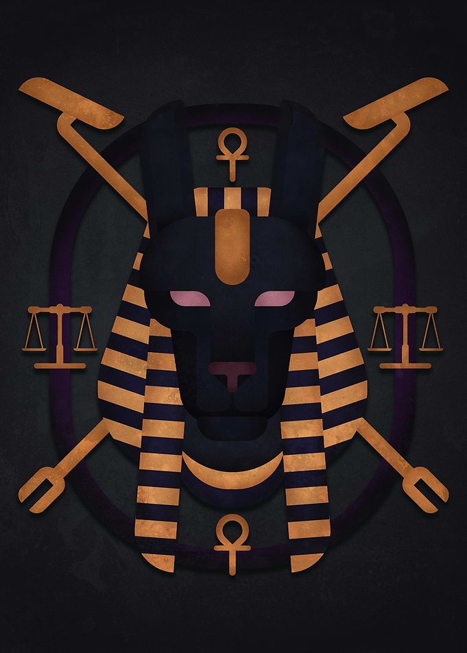 Anubis Egyptian God Flat Art