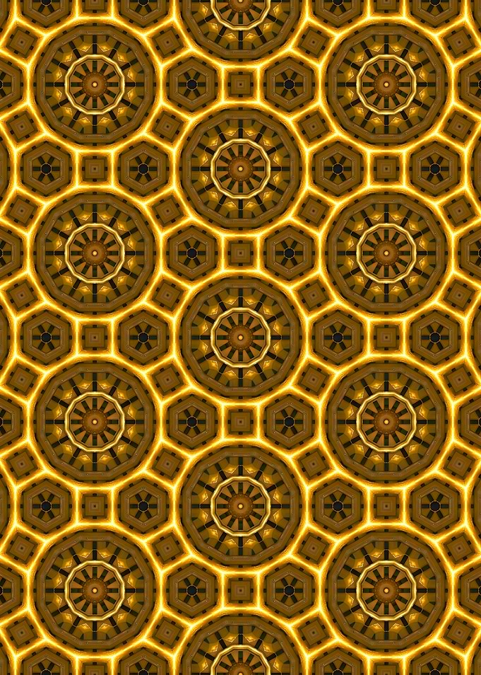 Golden Geometric Pattern Abstract Hexagonal