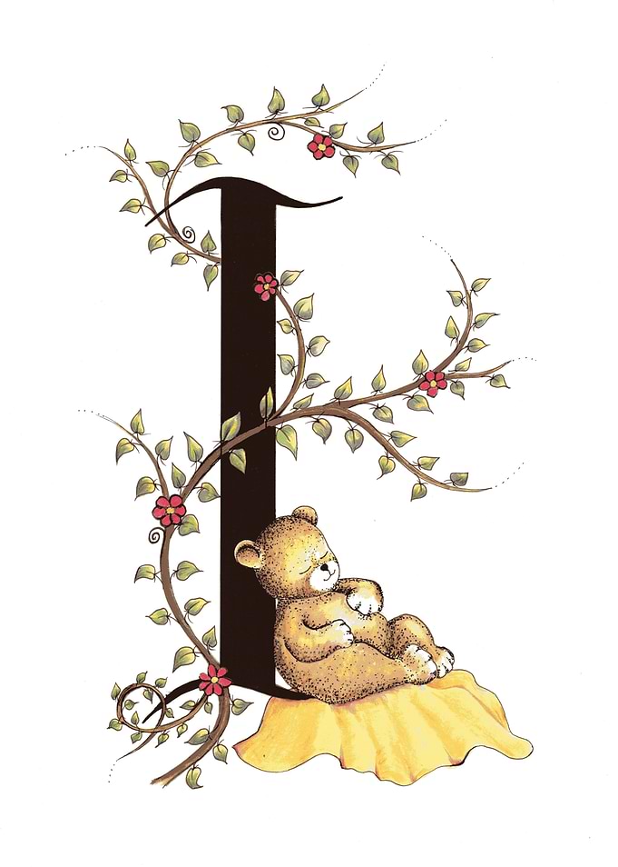 Bear Sleeping on Letter I