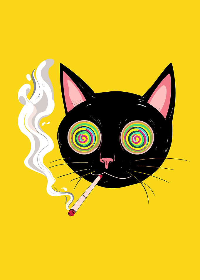 Trippy Cat Smoking
