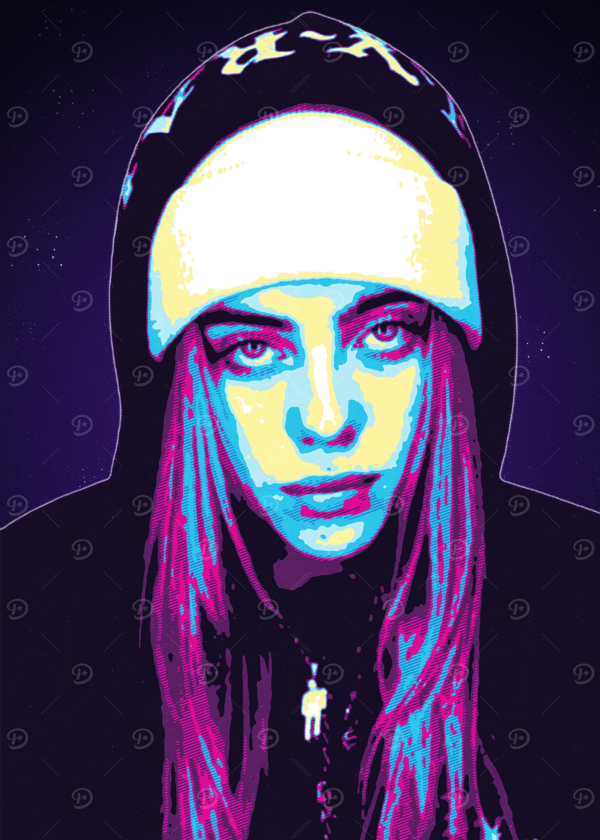 Billie Eilish Pop Art Portrait