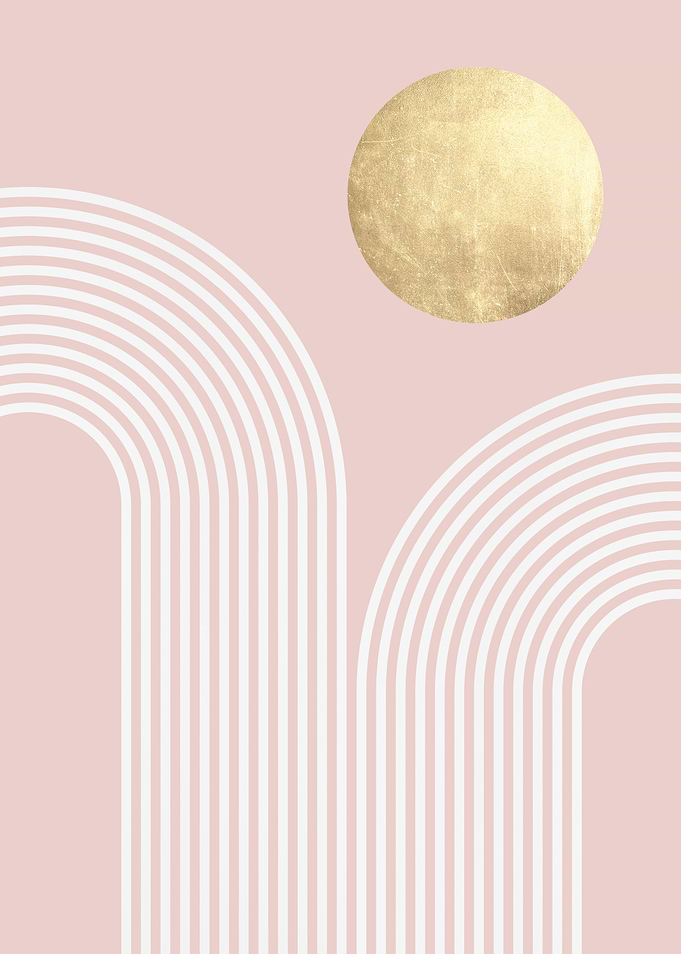 Abstract Pink and Gold Art