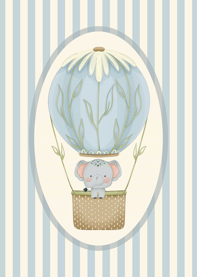 Elephant Hot Air Balloon Nursery Decor