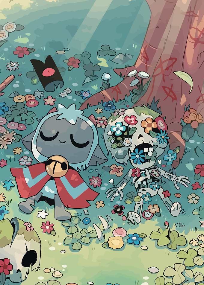 Cartoon Characters in Flower Field