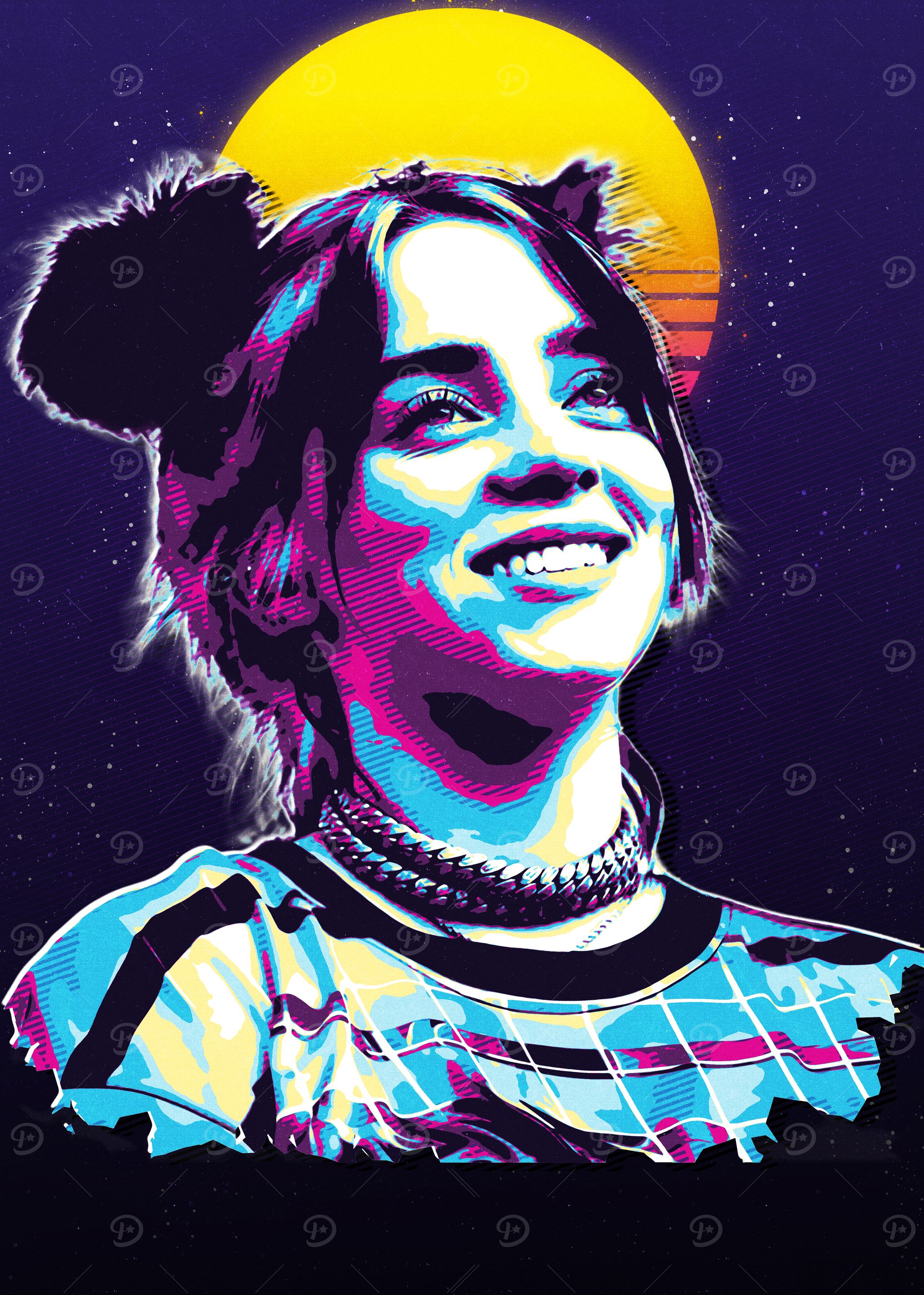 Billie Eilish Retro Pop Art