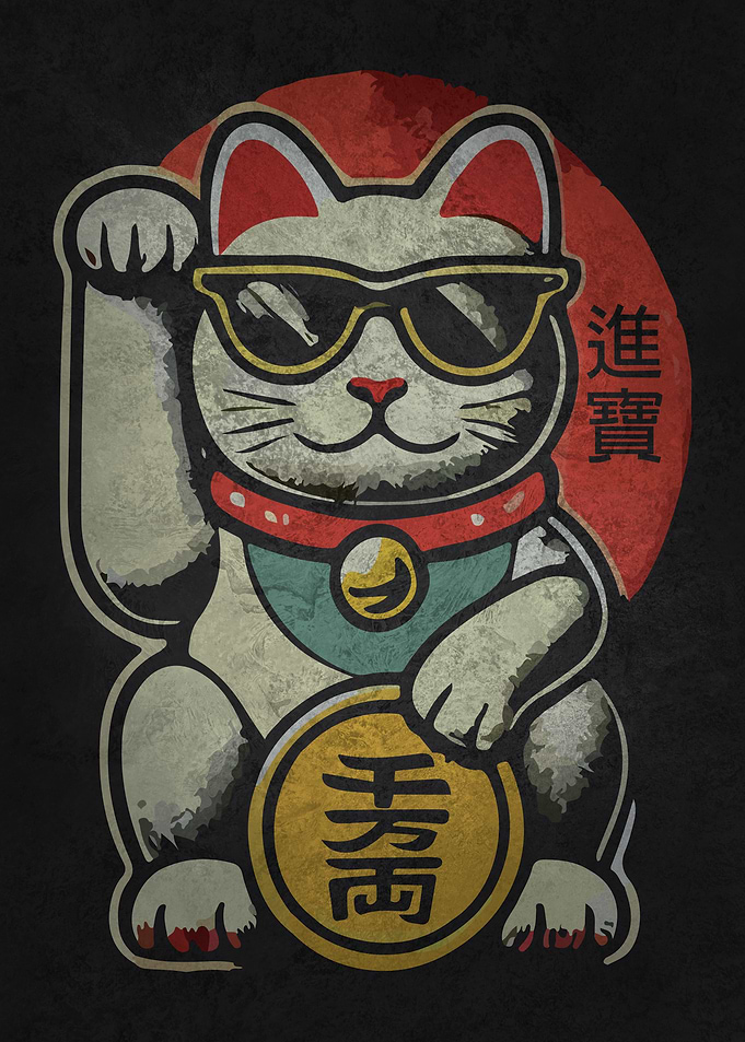 Maneki-Neko with Sunglasses