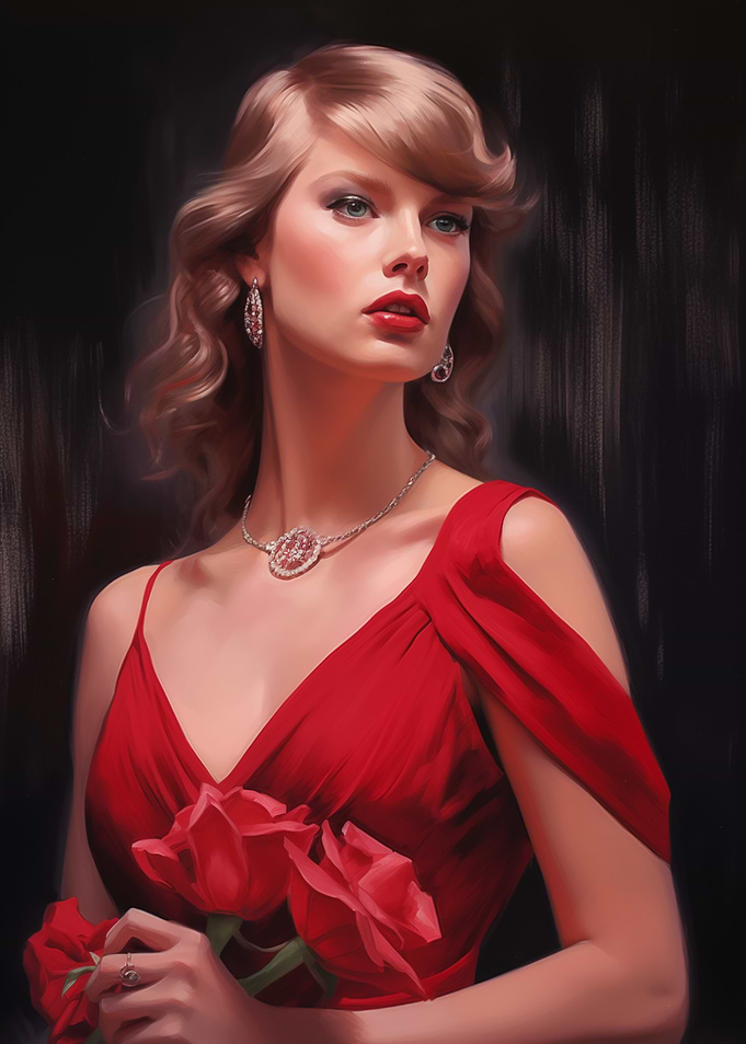 Elegant Woman in Red Dress