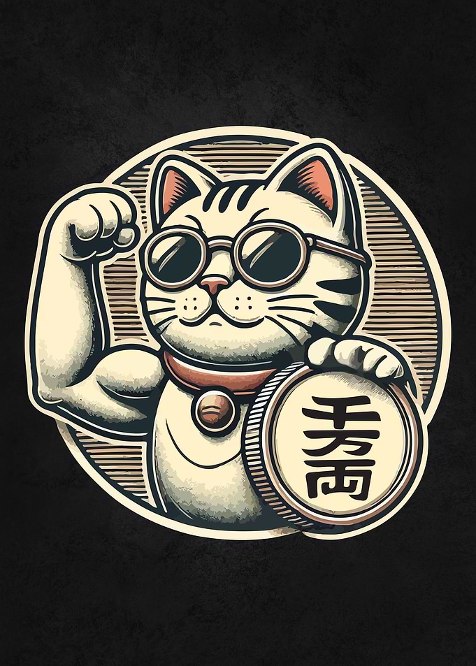 Muscle Maneki Neko - Modern Hustle Success