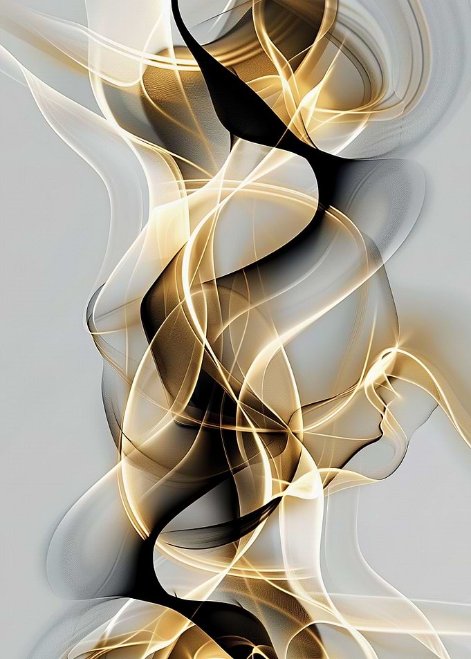 Abstract Gold and Black Swirls