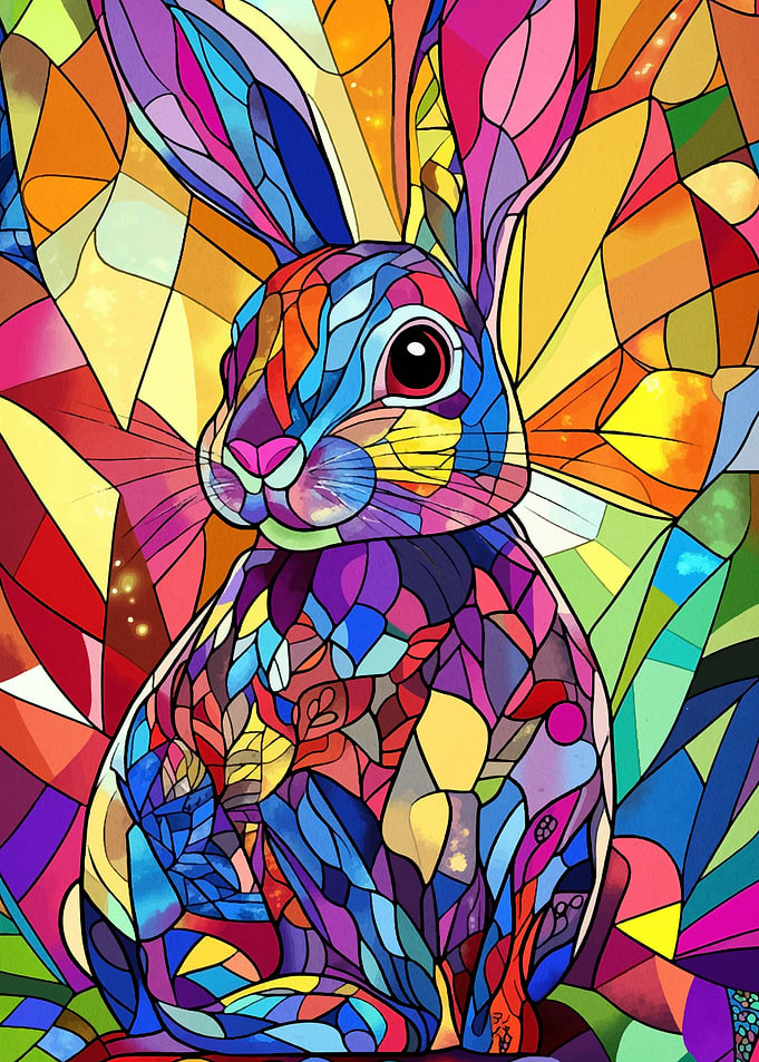 Stained Glass Rabbit