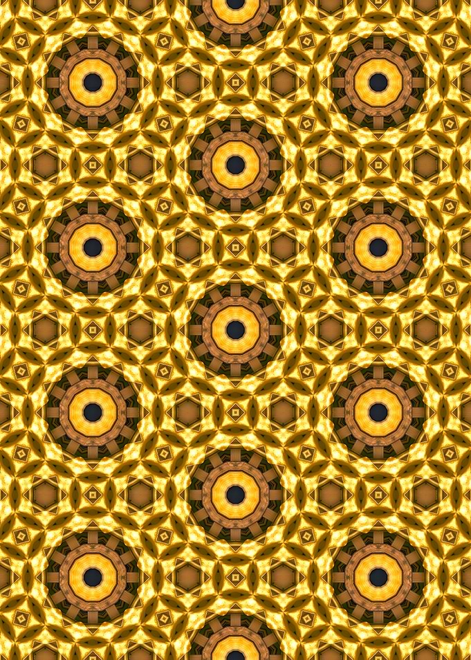 Golden Brown Geometric Pattern Abstract Ornamental
