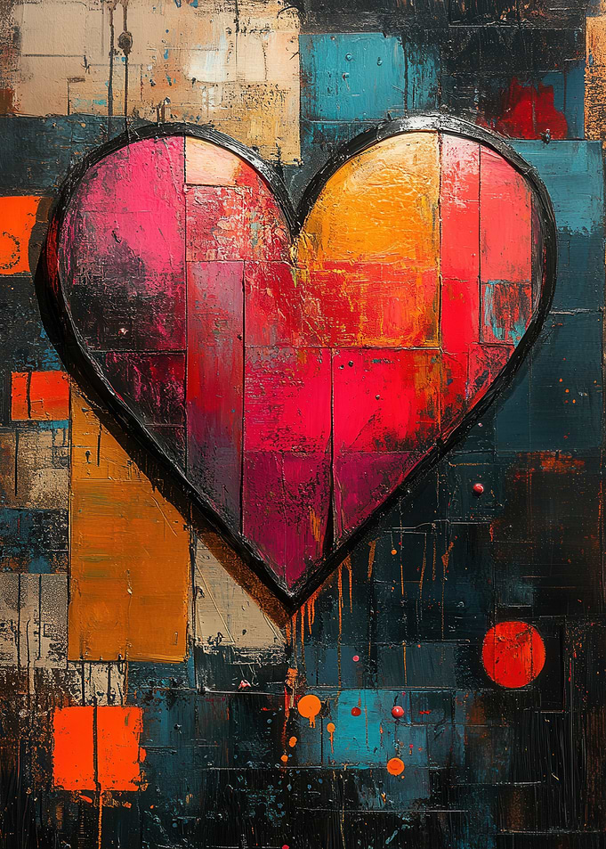 Abstract Heart Painting