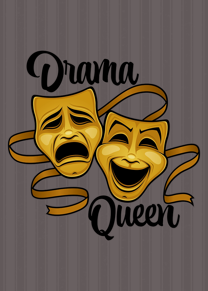 Gold Comedy And Tragedy Theater Masks Drama Queen