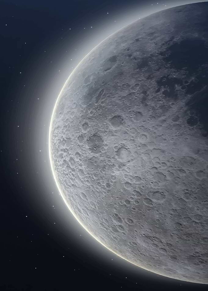 Crescent Moon in Space
