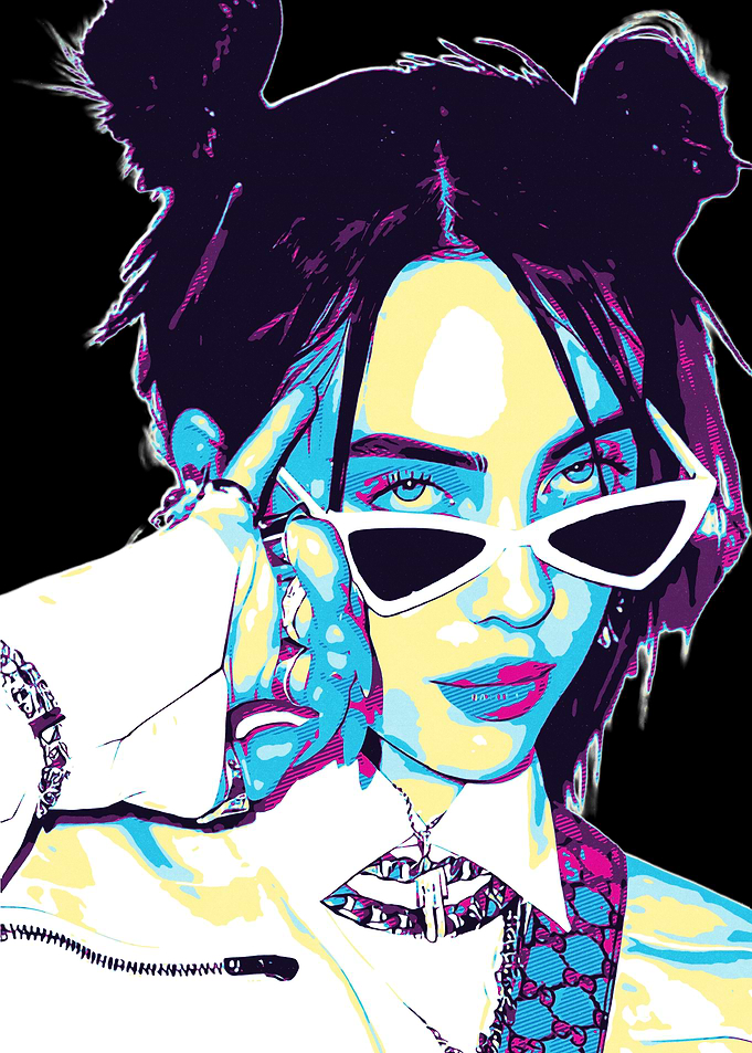 Billie Eilish Retro Style 80s